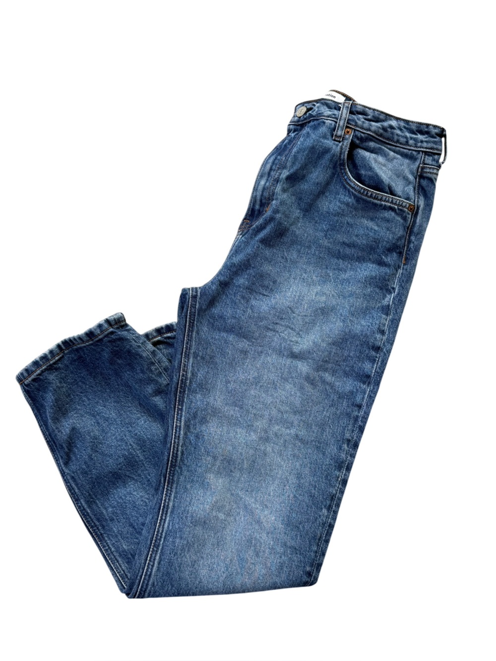 Reformation Liza Ultra High Rise Jeans Sz 31 Slim Straight In Malta Medium Wash